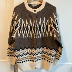 J.Crew fair isle merino wool blend cardigan